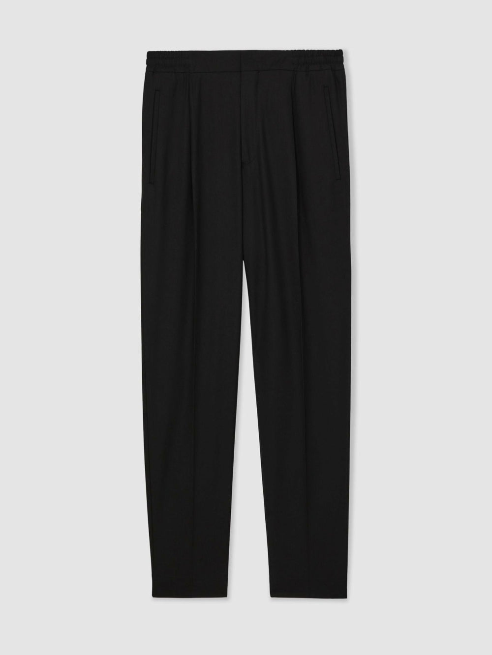Tapered Drawstring Tailored Trousers Black | Mens