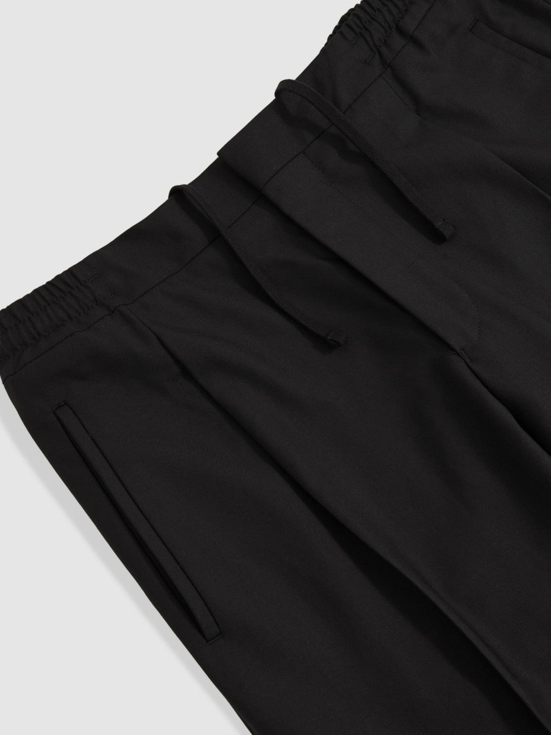 Tapered Drawstring Tailored Trousers Black | Mens