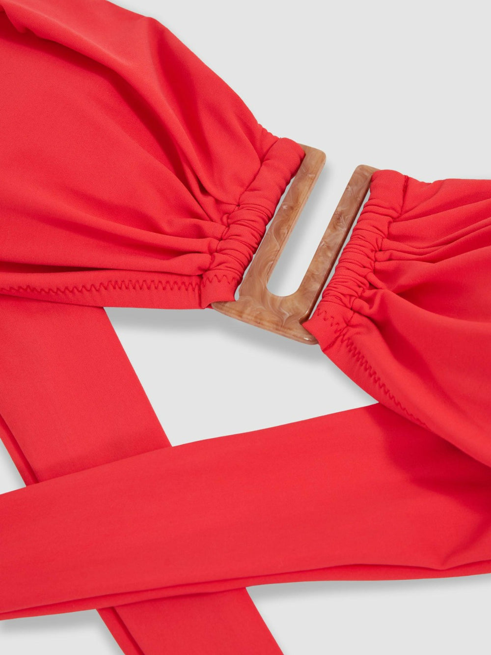 Removable Strap Bandeau Bikini Top Coral Red | Womens