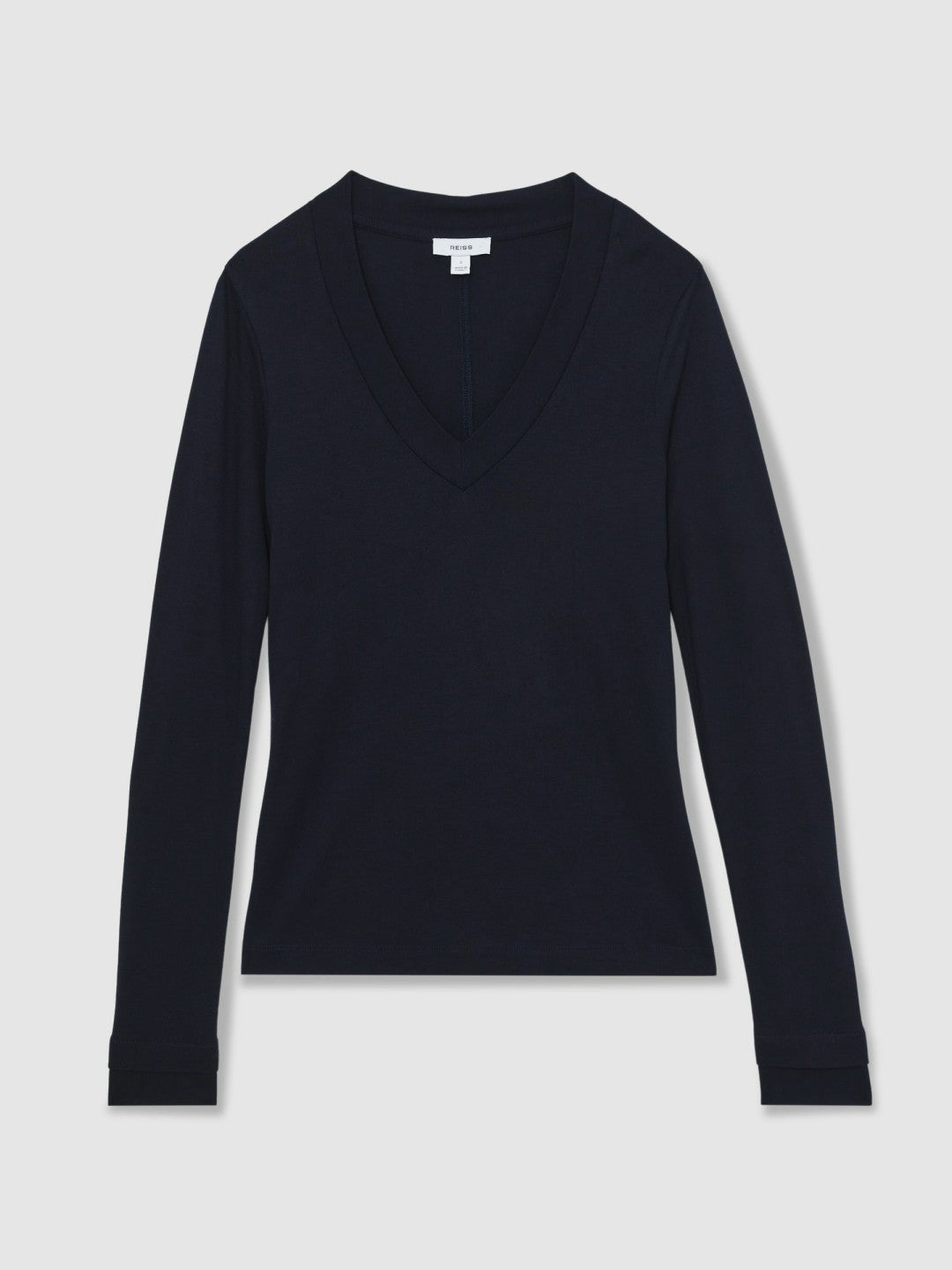 Jersey V-Neck Top Navy | Womens