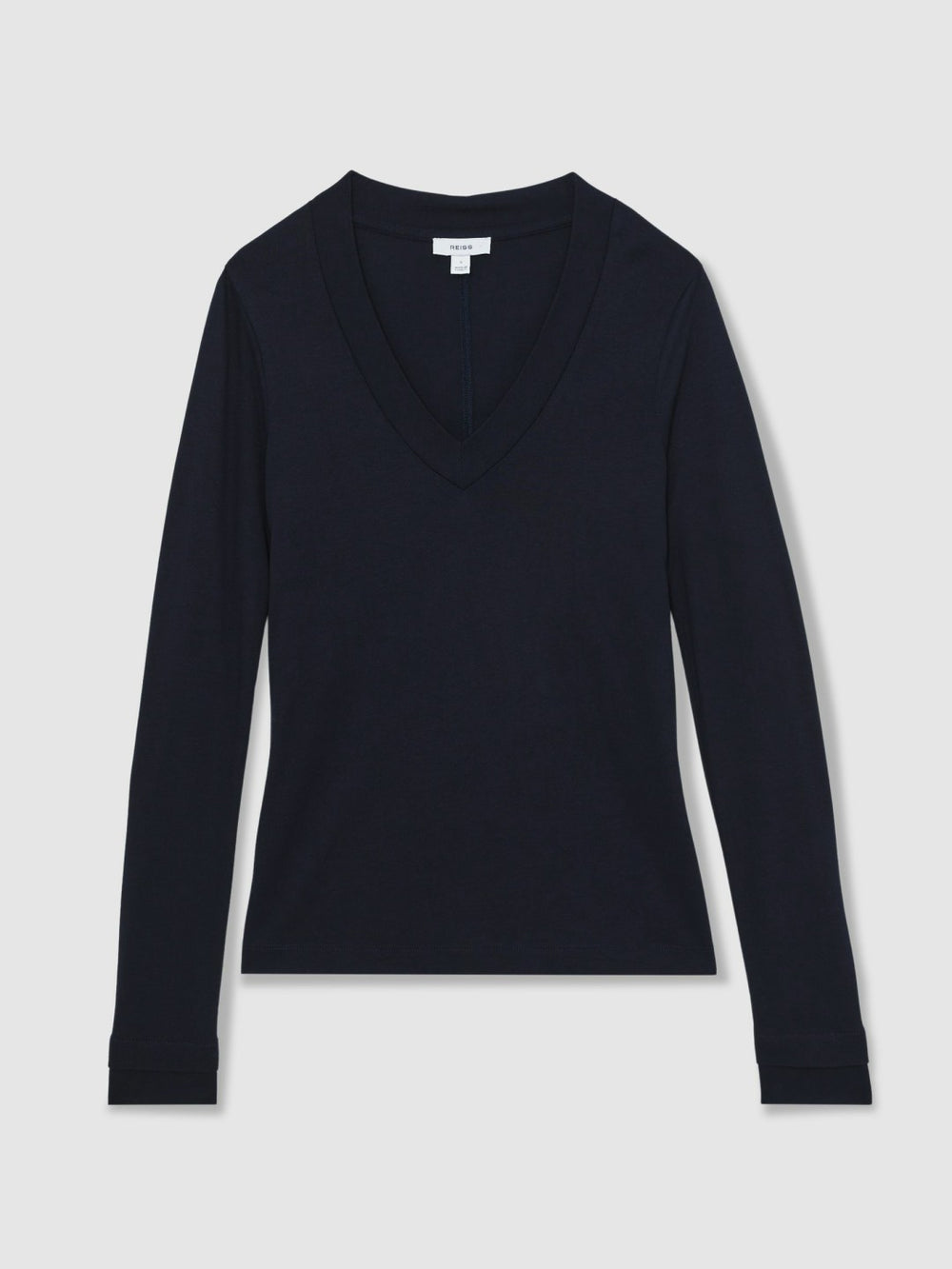 Jersey V-Neck Top Navy | Womens
