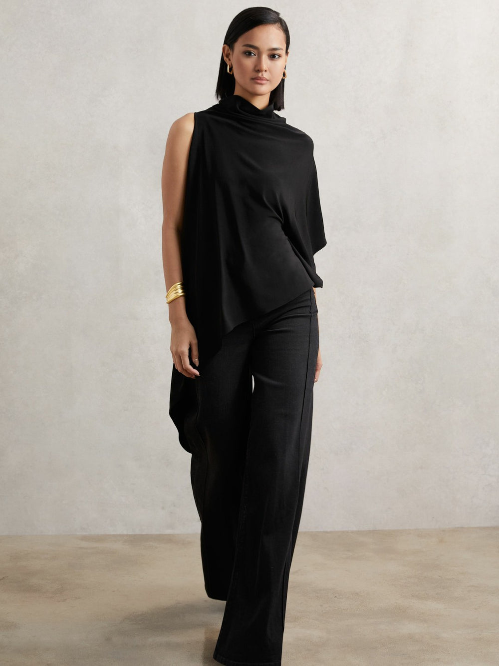 Cape Detail Top Black | Womens