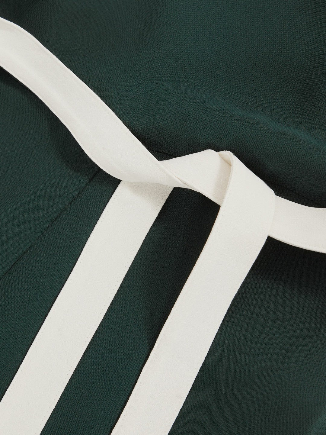 Colourblock Wide Leg Belted Jumpsuit Dark Green/Cream | Womens