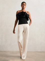 Sculptural Strapless Top Black | Womens