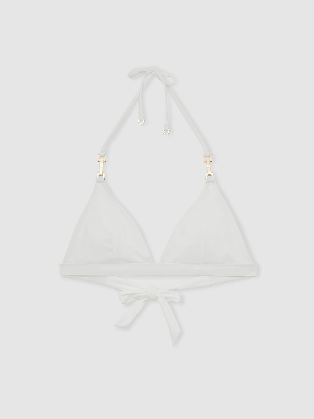 Triangle Halter Neck Bikini Top White | Womens