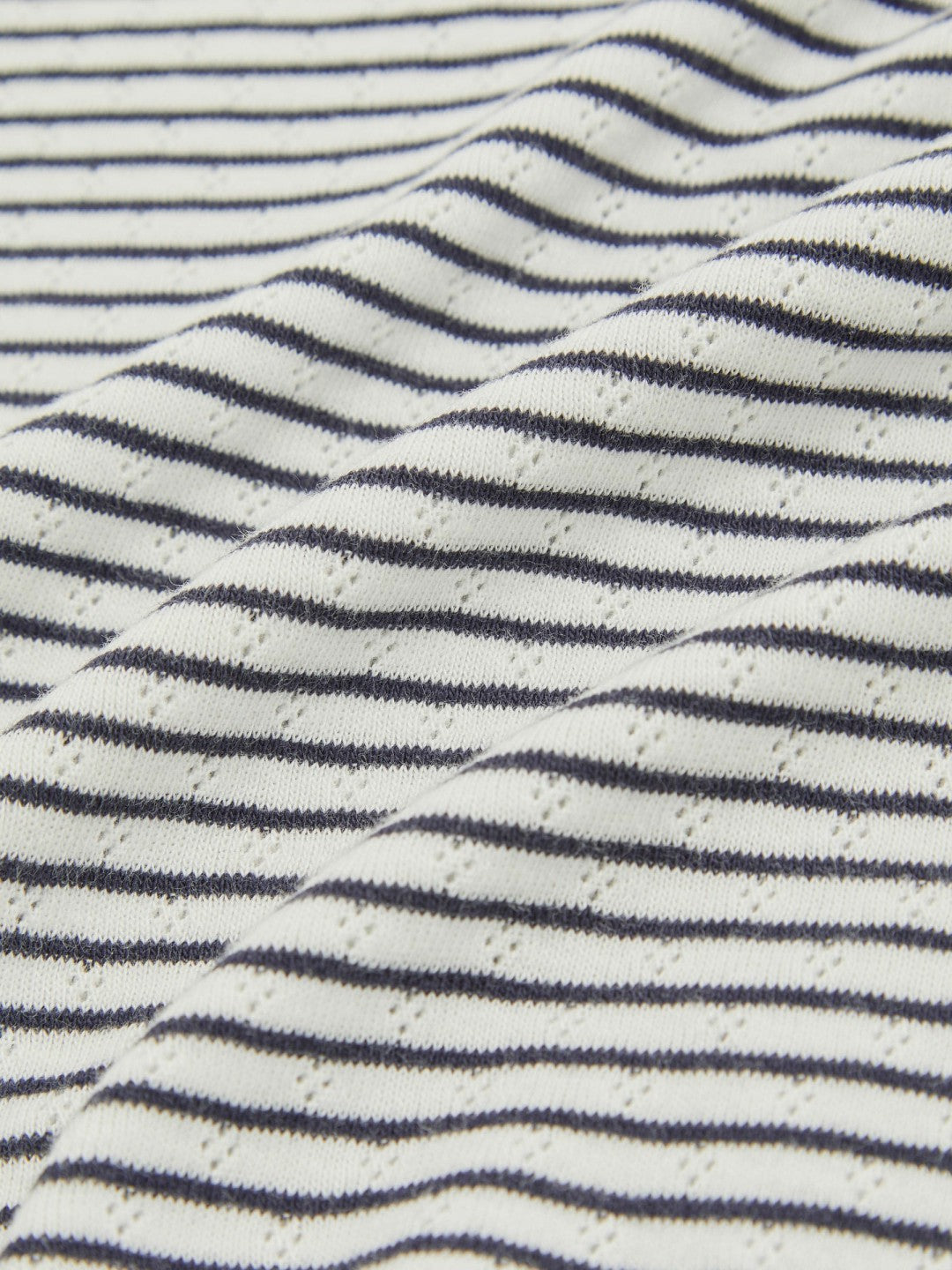 13-14 yrs Cotton Pointelle Long Sleeve Top Navy/White | Children