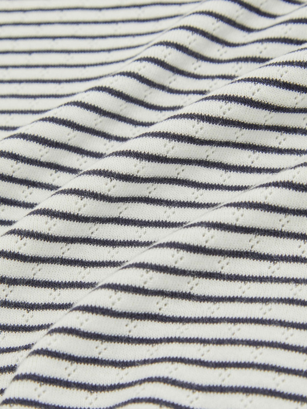 13-14 yrs Cotton Pointelle Long Sleeve Top Navy/White | Children