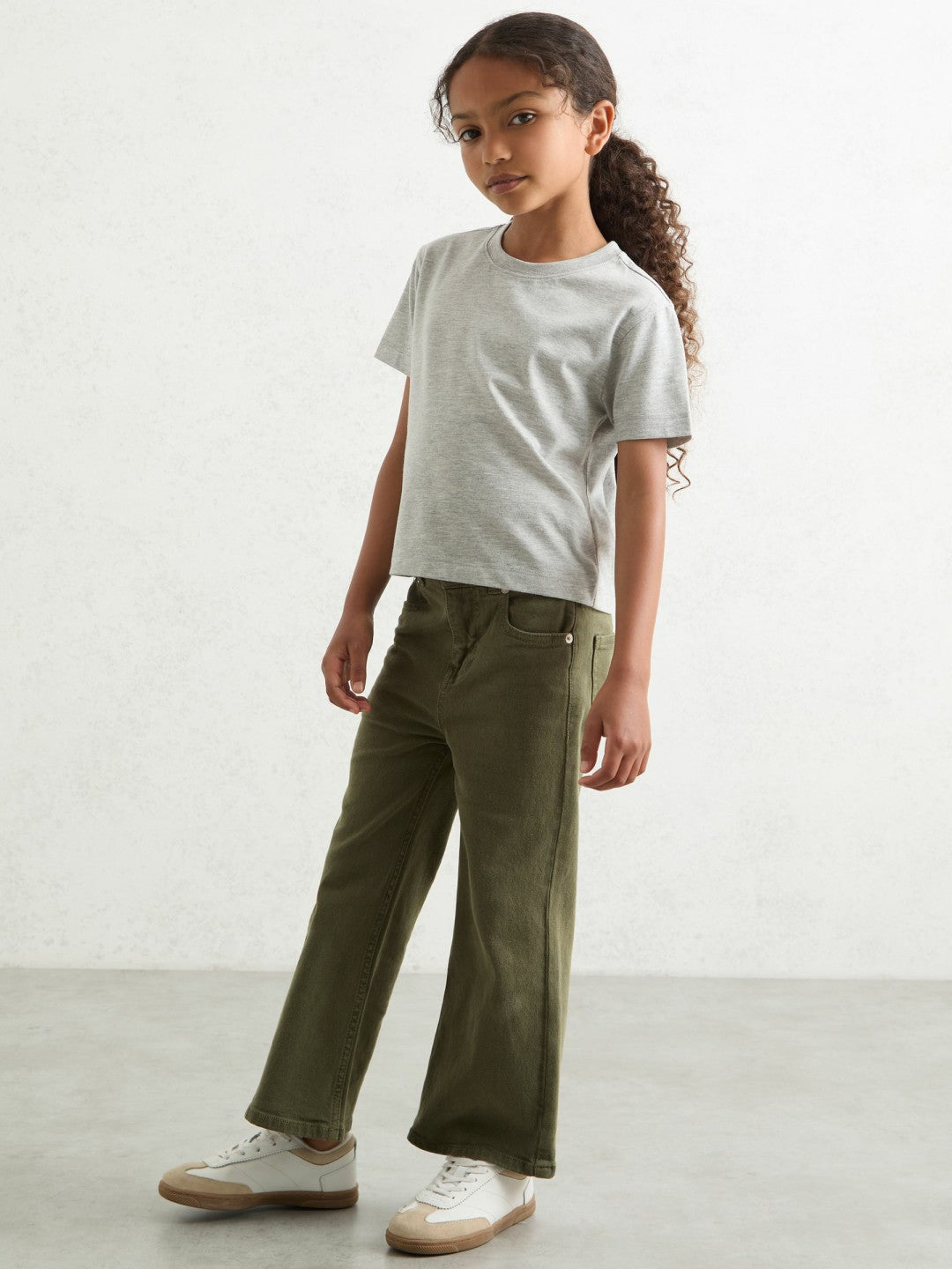 13-14 yrs Cotton-Blend Crew-Neck T-Shirt Grey Marl | Children