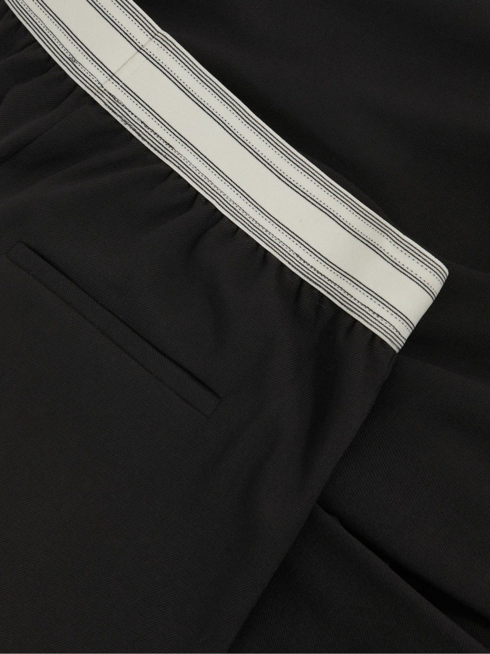 Wide-Leg Contrast-Waistband Trousers Black | Womens
