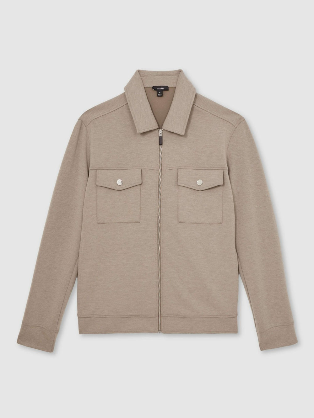 Interlock Jersey Zip-Through Jacket Taupe Brown | Mens