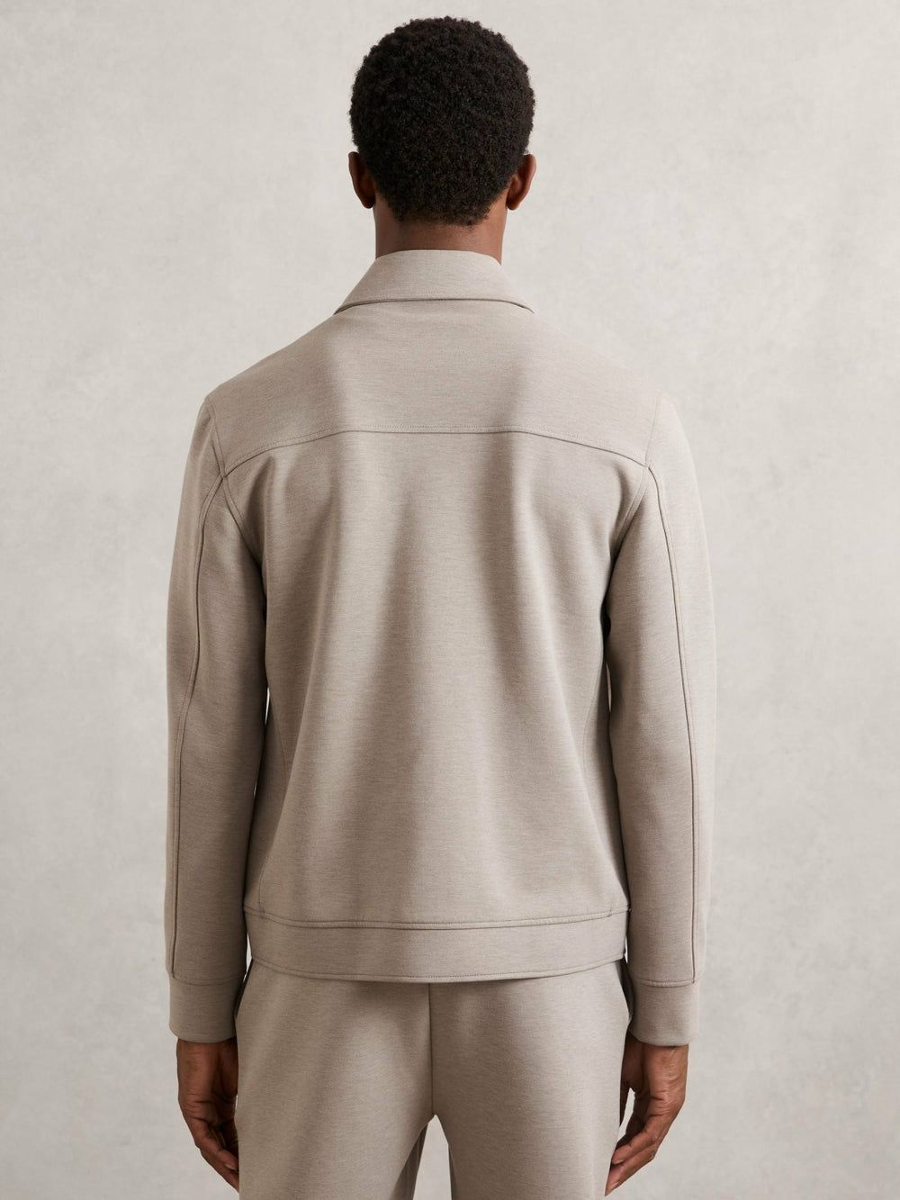 Interlock Jersey Zip-Through Jacket Taupe Brown | Mens