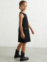 3-9 yrs Button-Detail Sleeveless Shift Dress Black | Children