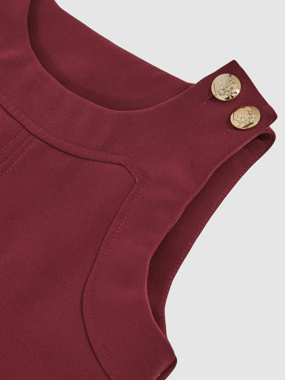 13-14 yrs Button-Detail Sleeveless Shift Dress Berry | Children