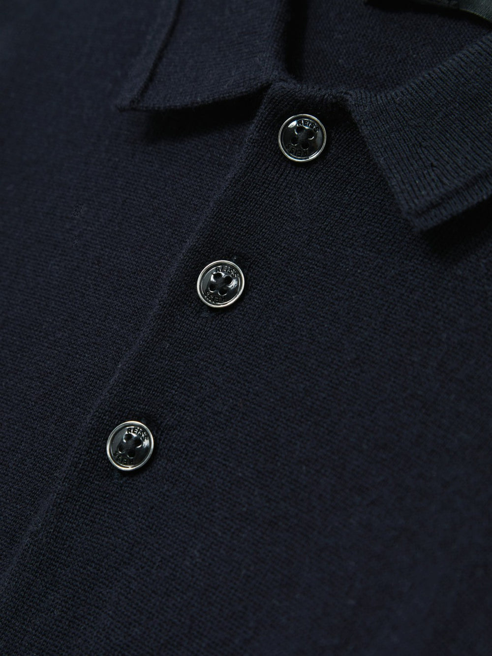 4-9 yrs Merino Wool Long-Sleeve Polo Shirt Navy | Children