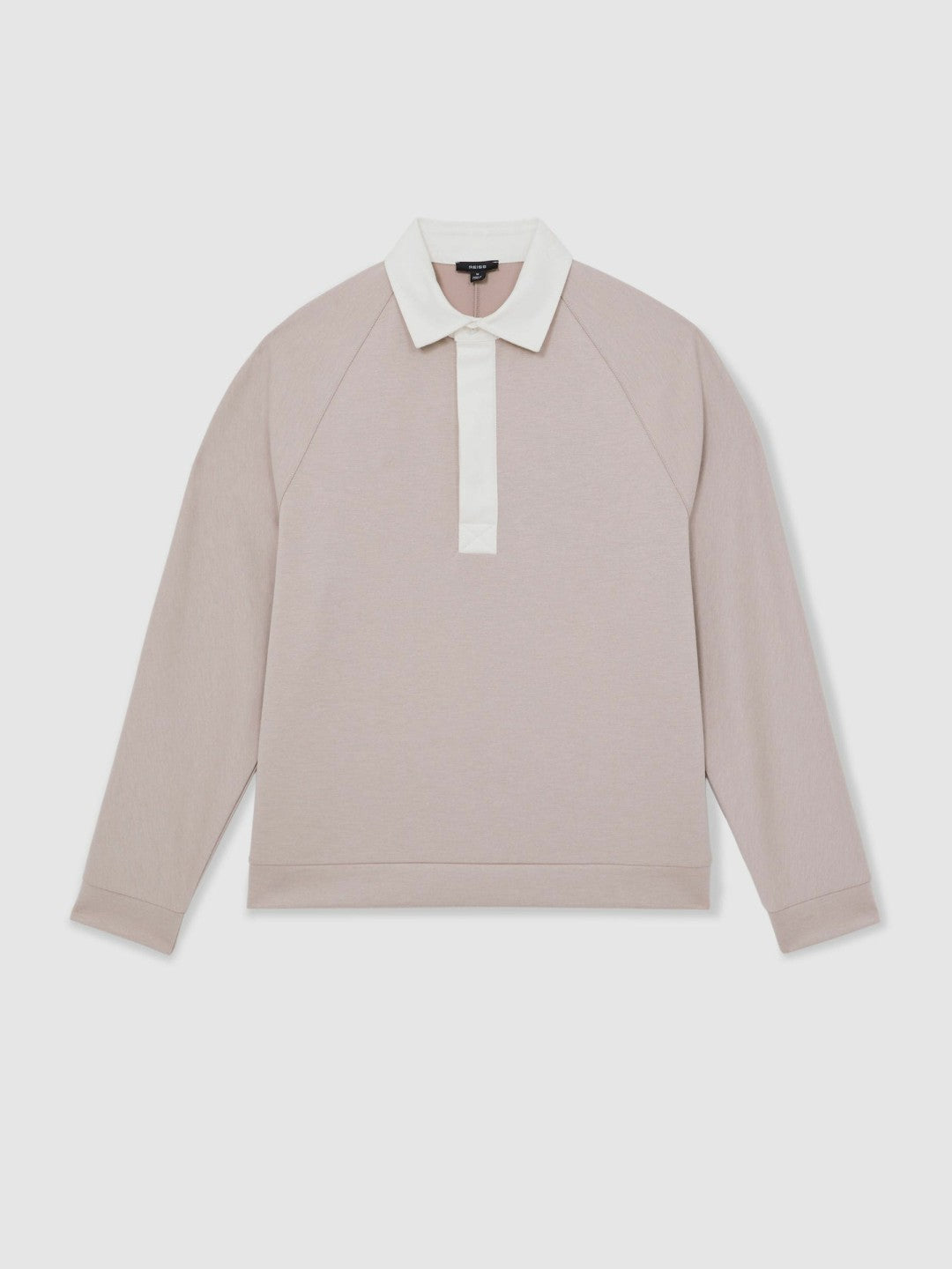 Colour Block Rugby Shirt Oatmeal/White | Mens