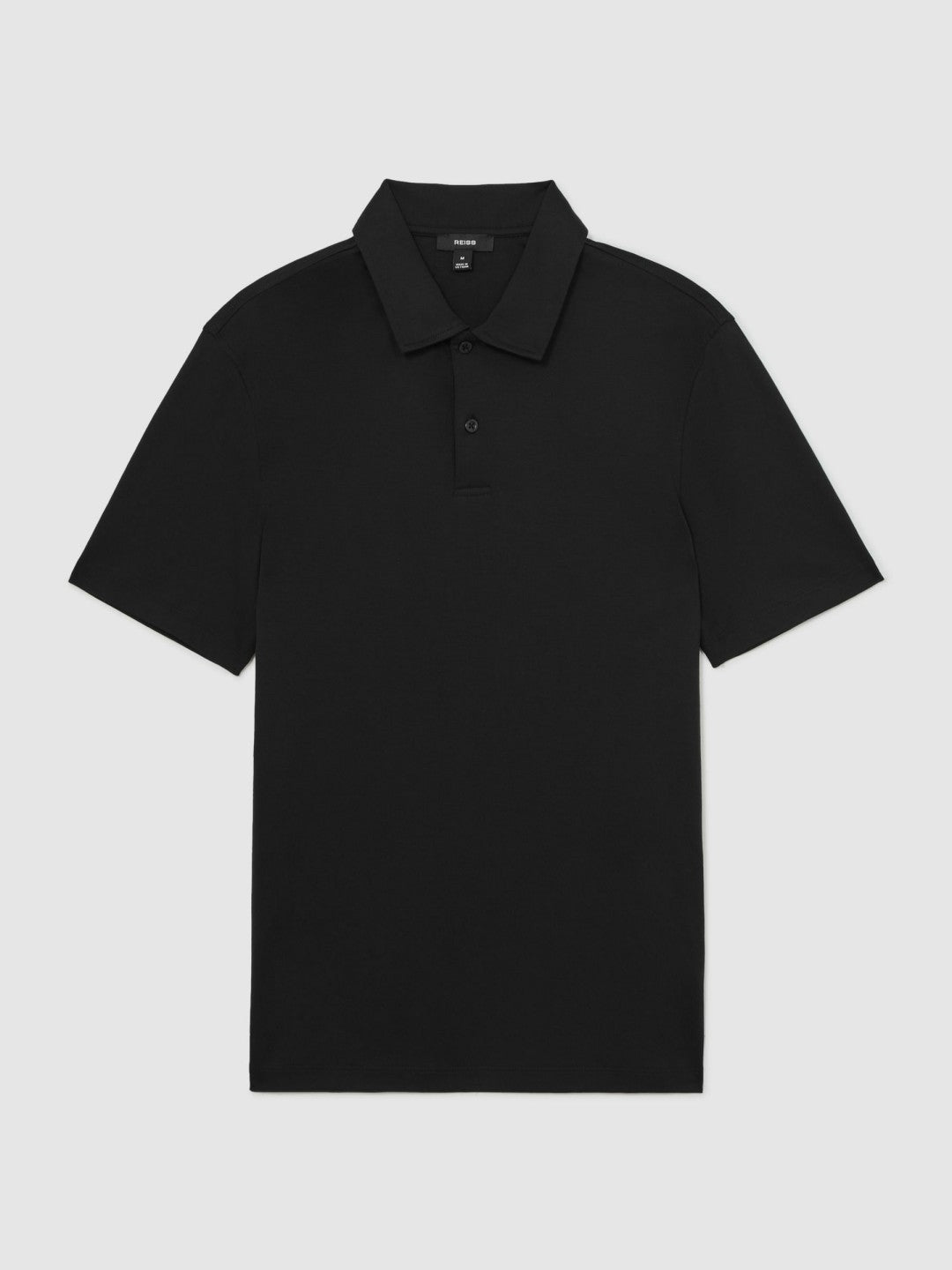 Cotton Short-Sleeve Polo Shirt Black | Mens