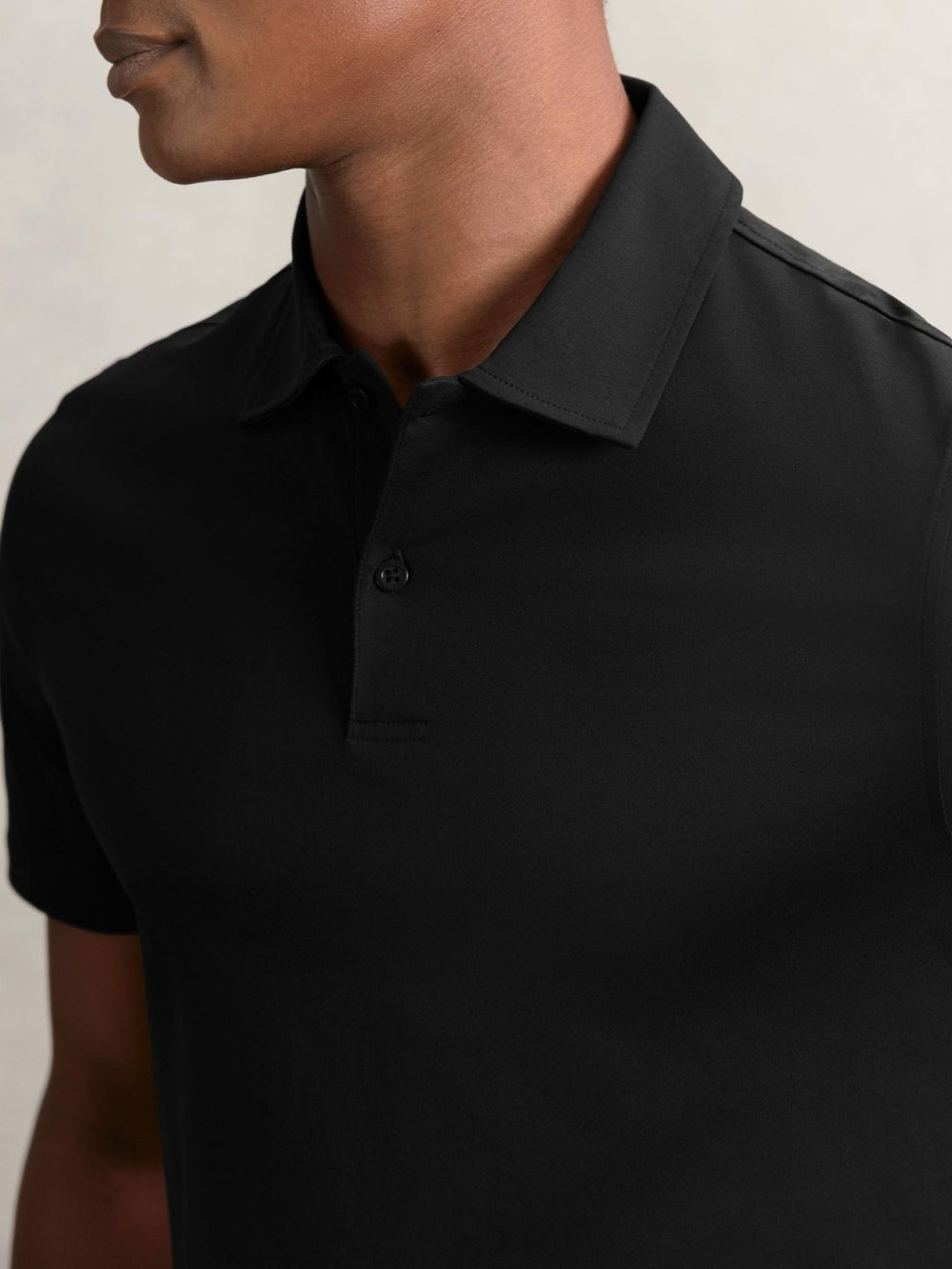 Cotton Short-Sleeve Polo Shirt Black | Mens