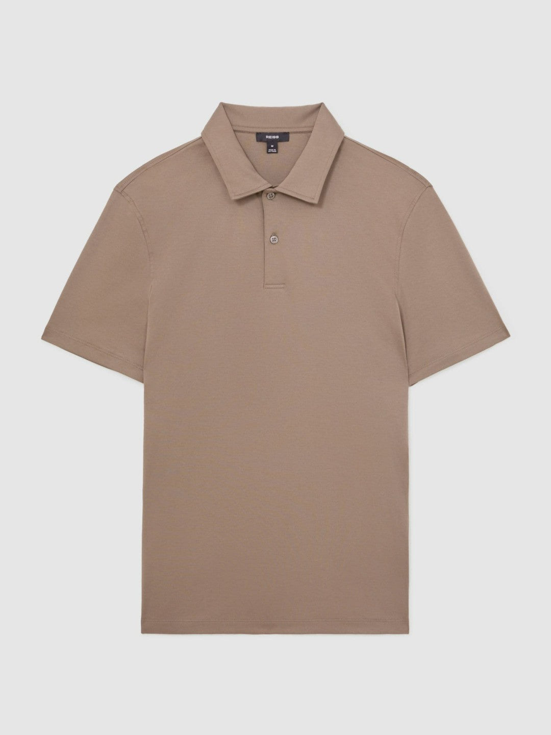 Cotton Short-Sleeve Polo Shirt Taupe Brown | Mens