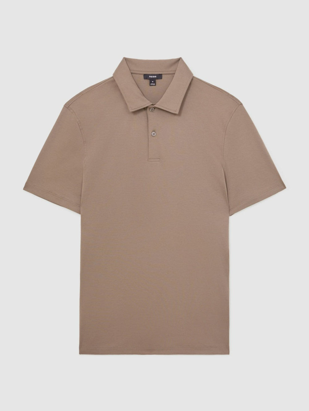 Cotton Short-Sleeve Polo Shirt Taupe Brown | Mens