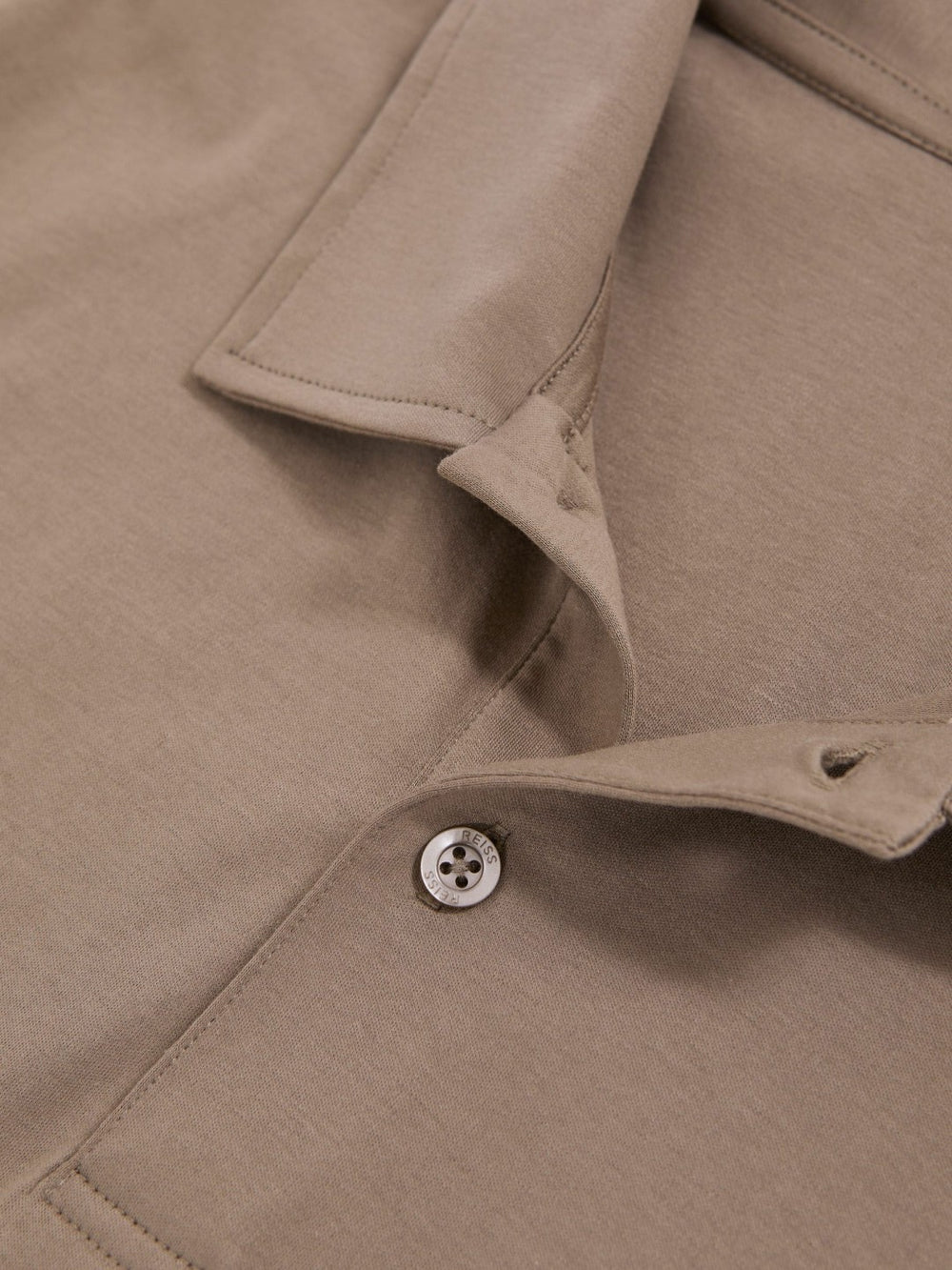 Cotton Short-Sleeve Polo Shirt Taupe Brown | Mens