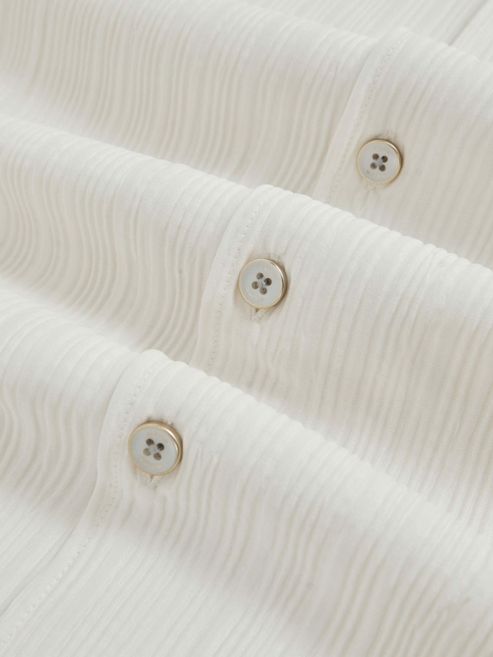 Plissé Cuban-Collar Long-Sleeve Shirt Off White | Mens