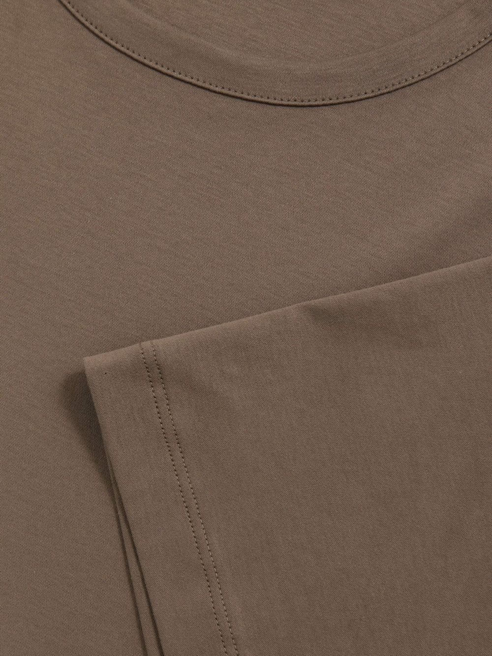 Airwater-Cotton Crew-Neck T-Shirt Taupe Brown | Mens