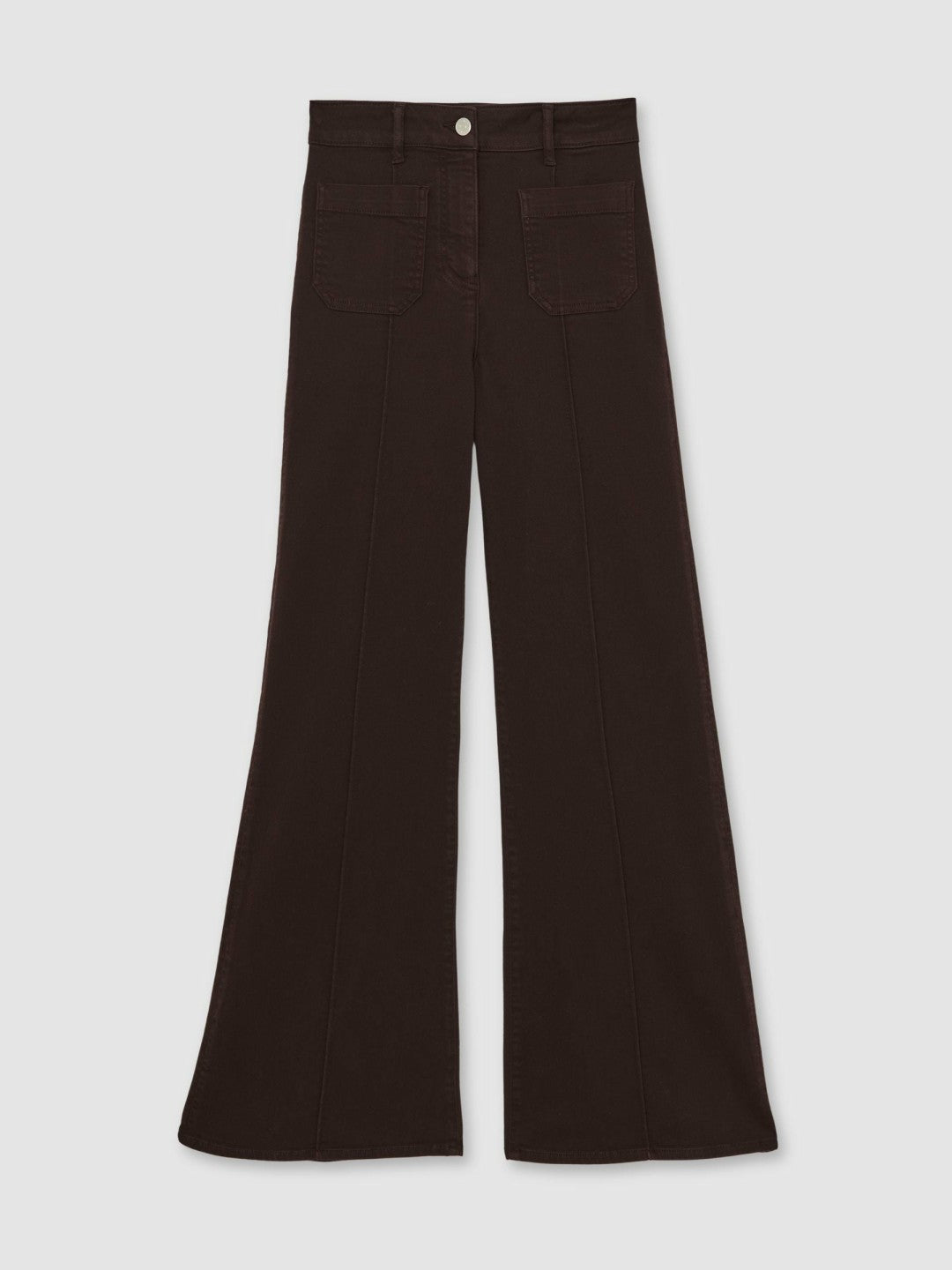 Petite Patch-Pocket Flared Jeans Burgundy | Womens