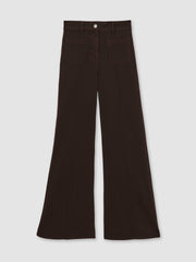 Petite Patch-Pocket Flared Jeans Burgundy | Womens