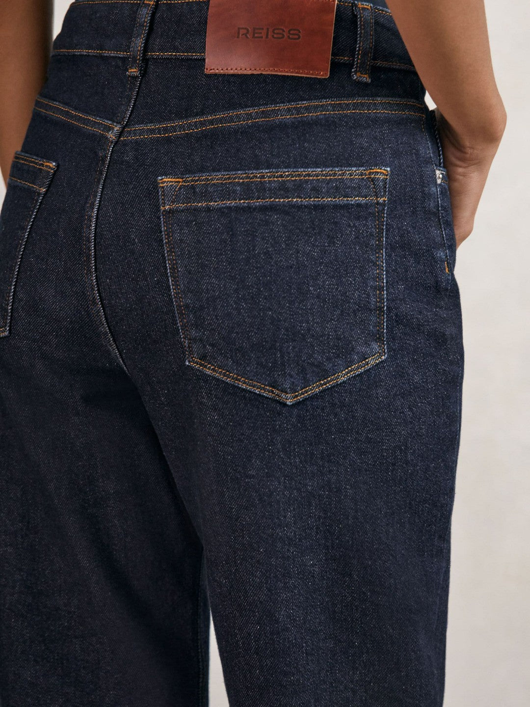 Petite Mid-Rise Straight-Leg Jeans Dark Blue | Womens