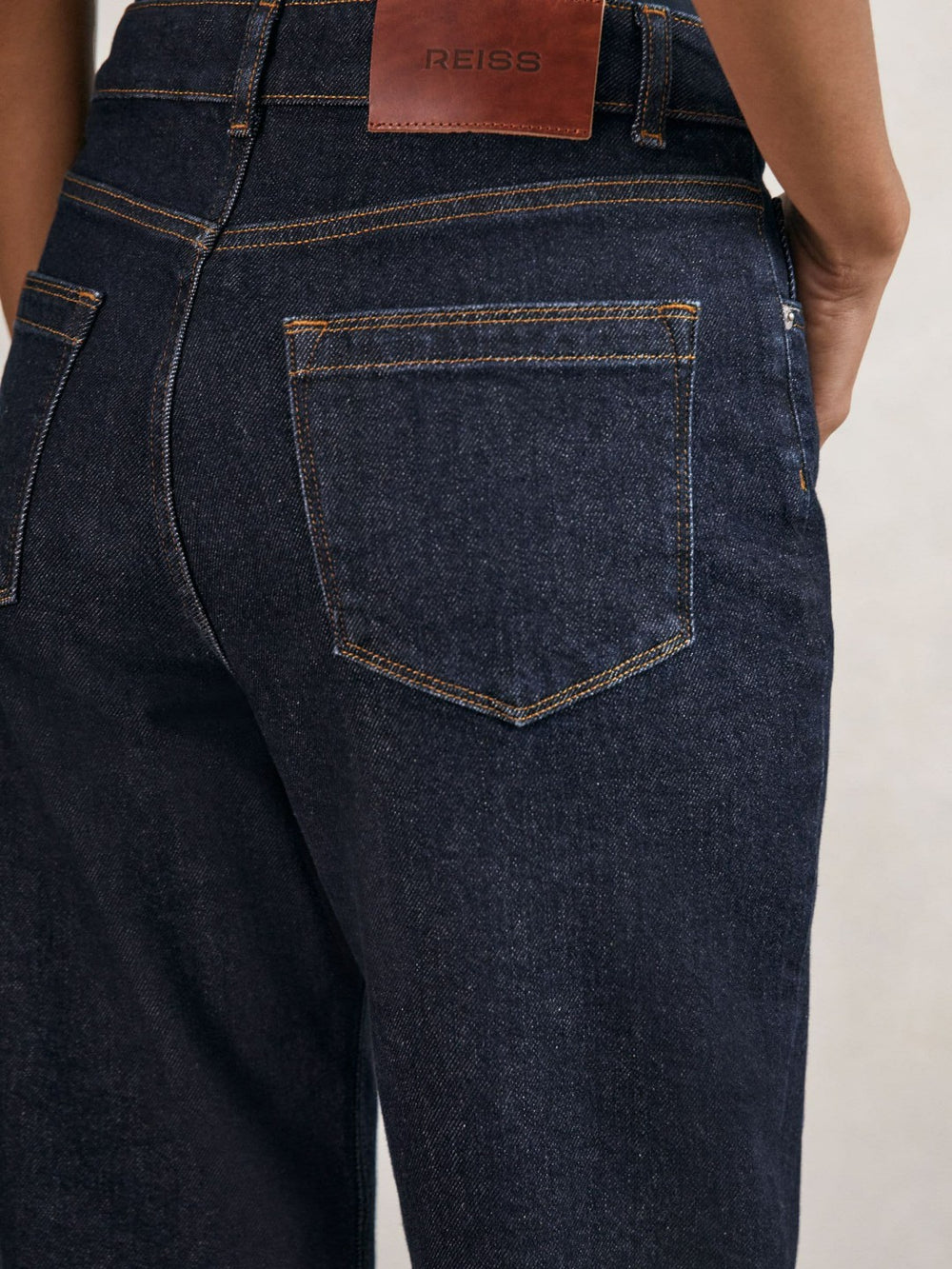 Petite Mid-Rise Straight-Leg Jeans Dark Blue | Womens