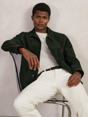 Suede Worker Jacket Dark Green | Mens