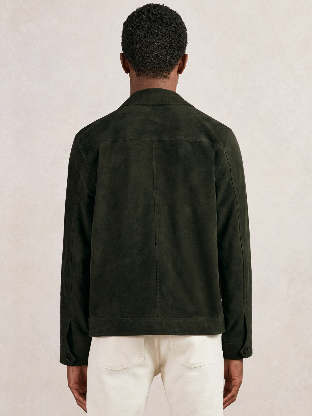 Suede Worker Jacket Dark Green | Mens