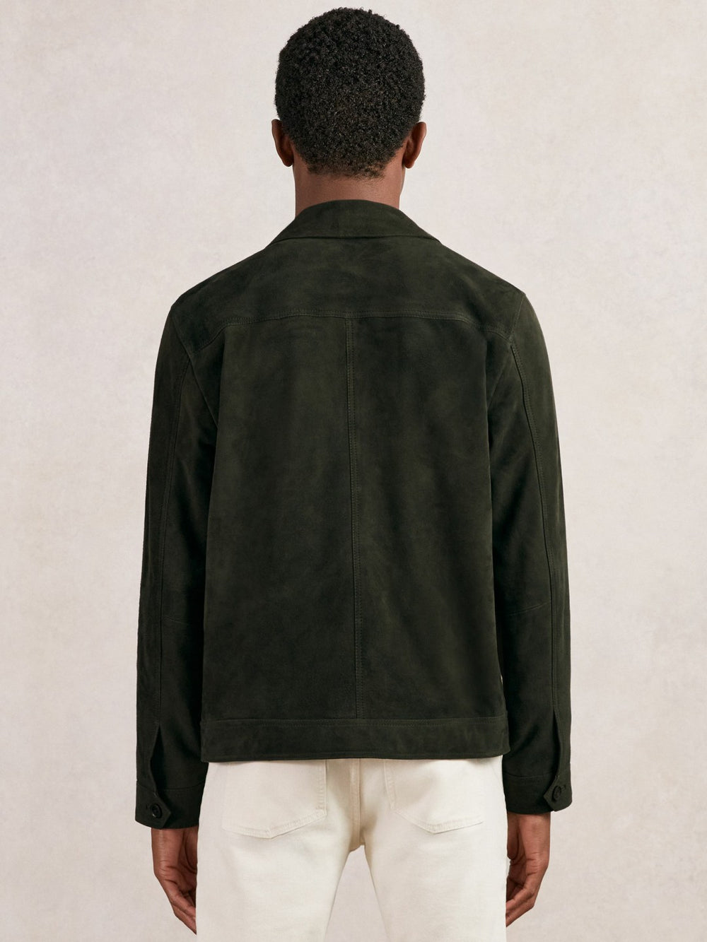 Suede Worker Jacket Dark Green | Mens