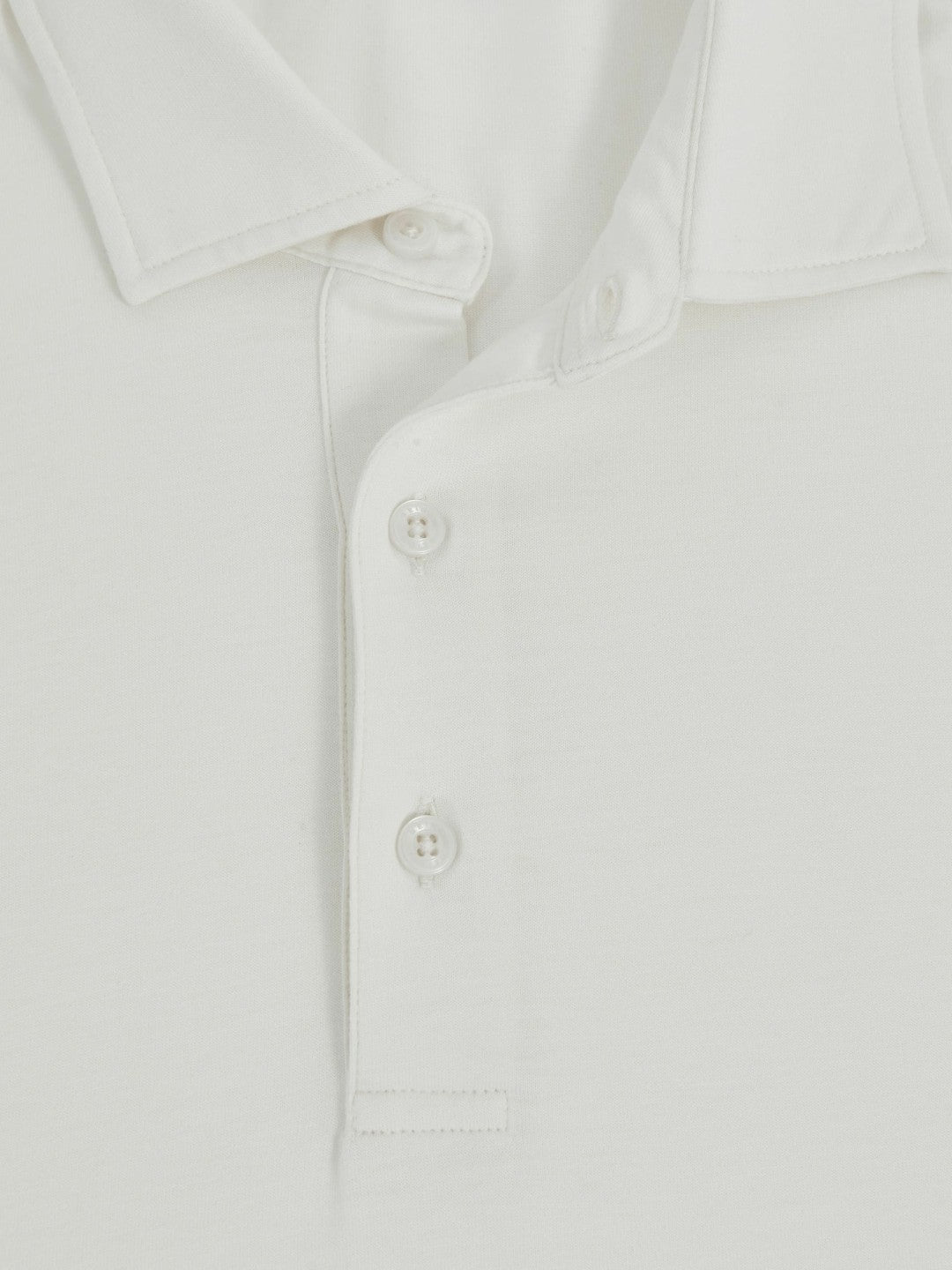 Cotton-Jersey Long Sleeve Polo Shirt White | Mens