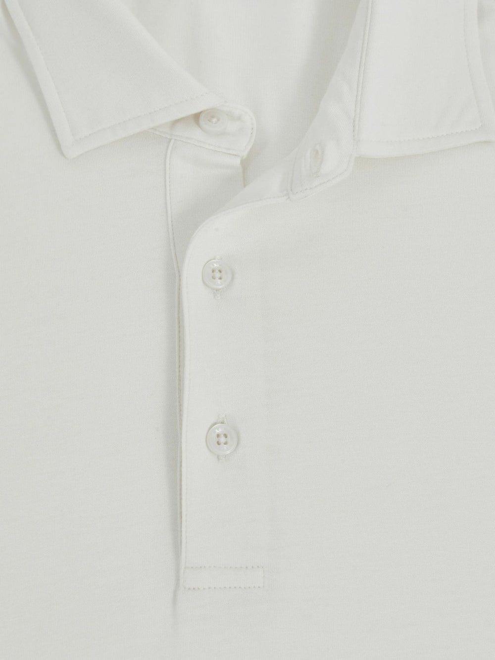 Cotton-Jersey Long Sleeve Polo Shirt White | Mens