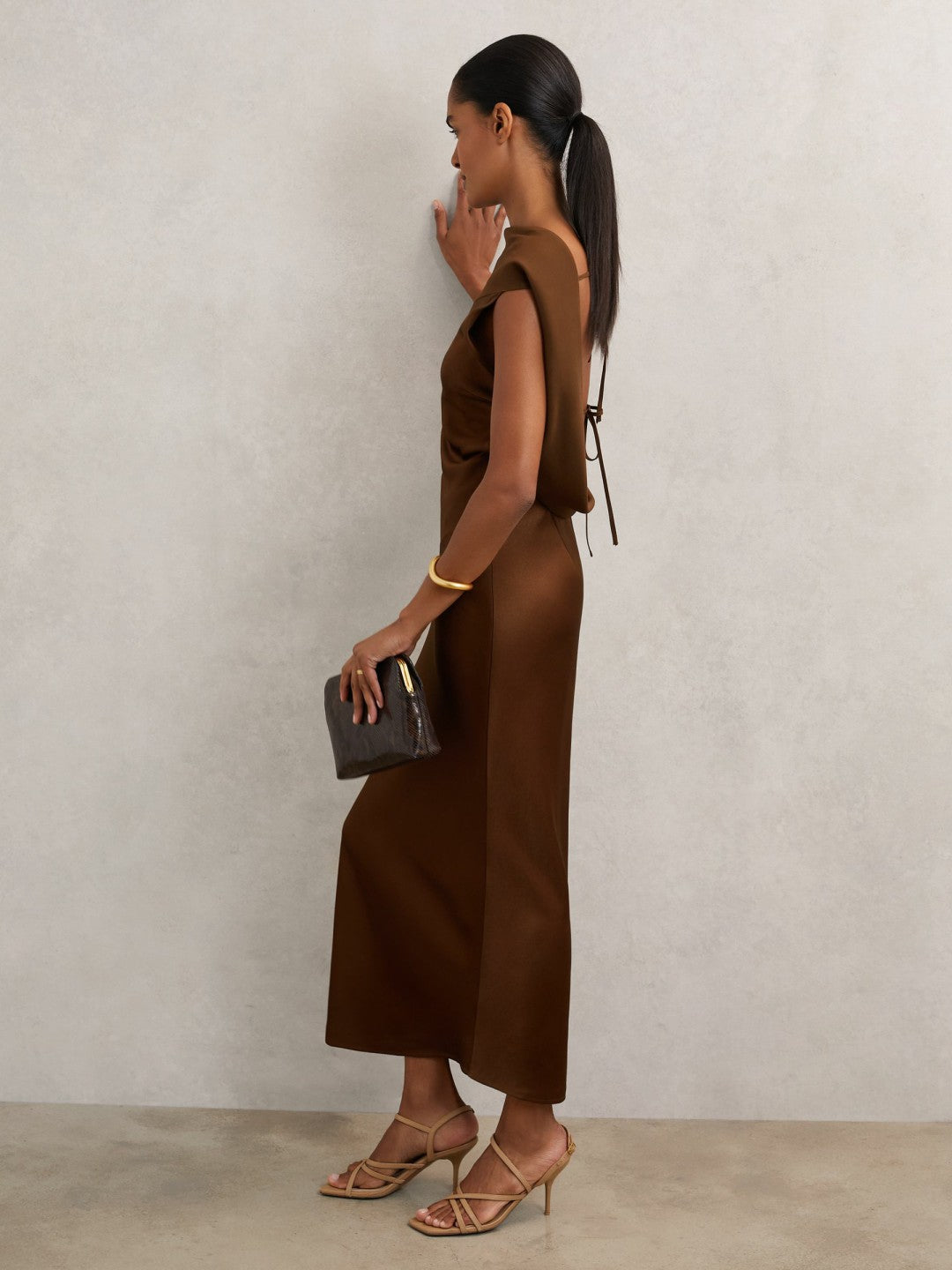 Back Detail Midi Dress Bronze | Womens