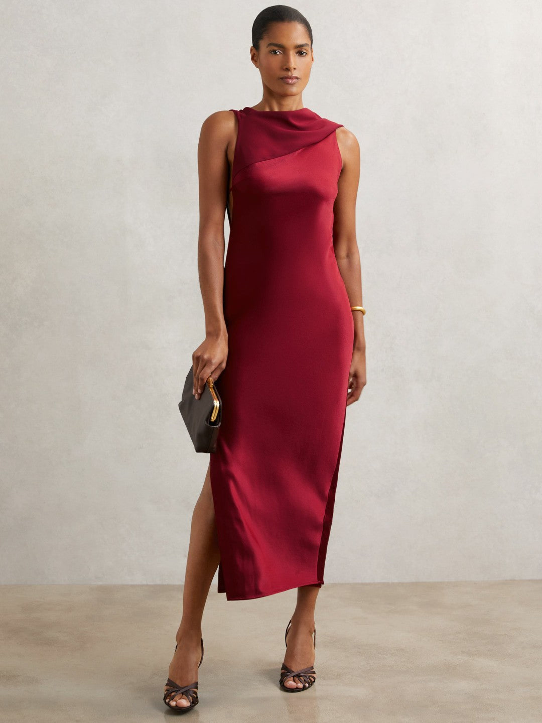Back Detail Midi Dress Red | Womens