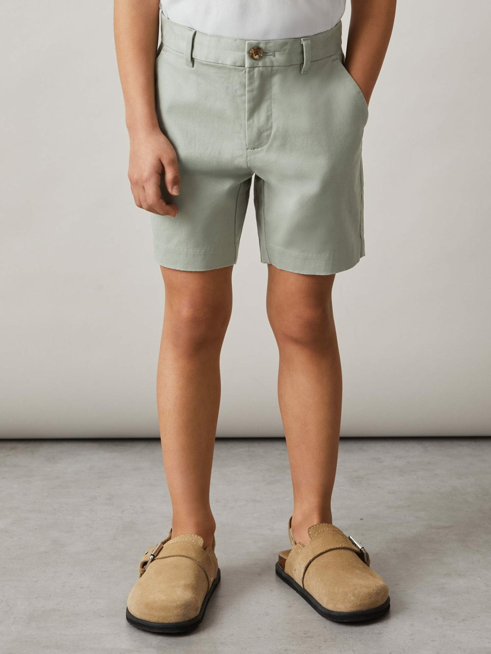 3-9 yrs Cotton Chino Shorts with Stretch Pistachio | Children