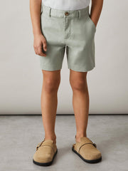 3-9 yrs Cotton Chino Shorts with Stretch Pistachio | Children