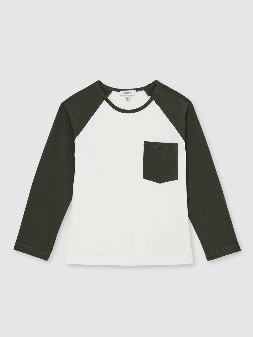 9-13 yrs Cotton Colour-Block Long-Sleeve T-Shirt Green | Children